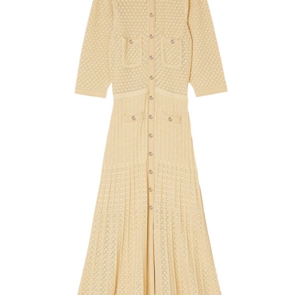 Authentic Sandro Pointelle Knit Midi Dress, size 38 - Picture 3 of 6